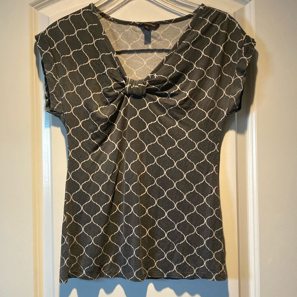 Banana Republic Dark Gray Patterned Top
